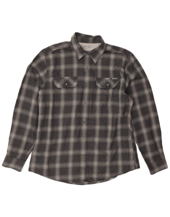 Мужская фланелевая рубашка Eddie Bauer, темно-синяя клетка, полиэстер