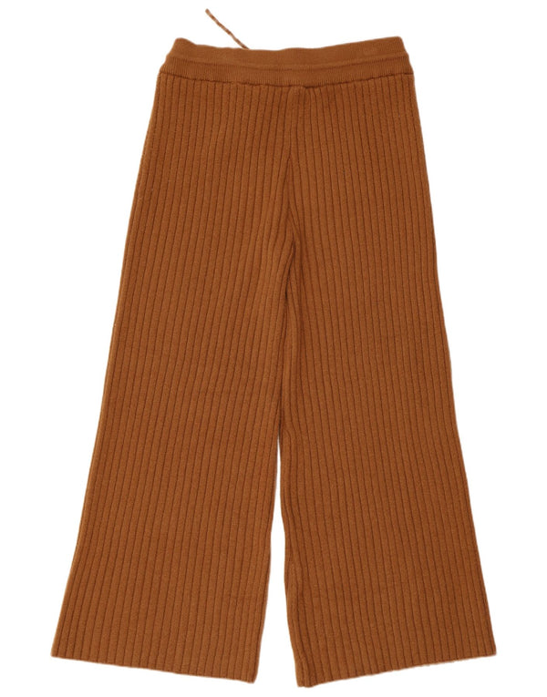 Женские трикотажные широкие спортивные брюки Zara UK 16, большие, коричневые, акриловые