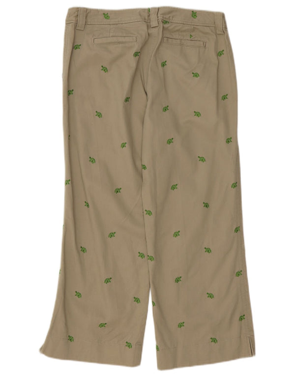 J. Crew Womens Petite Graphic Cropped Trousers US 8 Medium W30 L24 Beige
