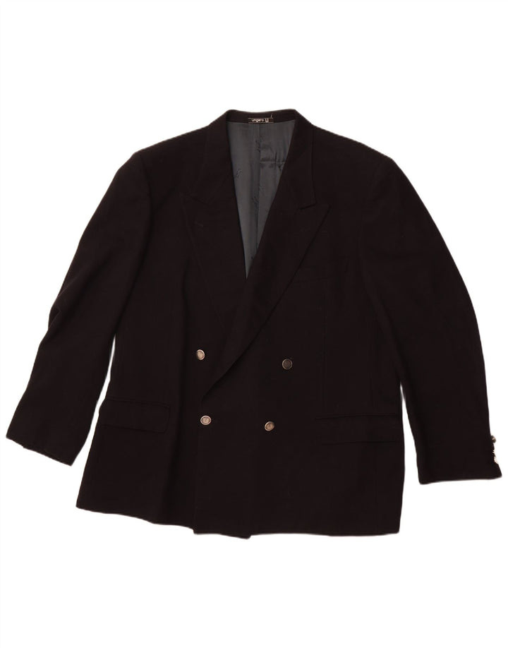 Мужской двубортный пиджак UNGARO UK 40, большой темно-синий