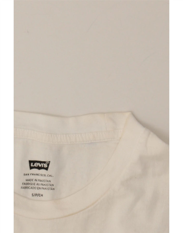 LEVI'S Mens Graphic T-Shirt Top Small White Vintage Levi's and Second-Hand Levi's from Messina Hembry 