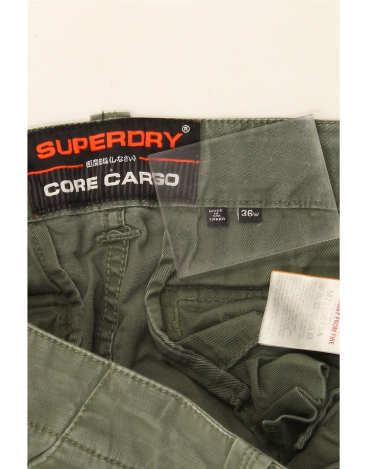 SUPERDRY Мужские шорты-карго W36, большие цвета хаки, хлопок