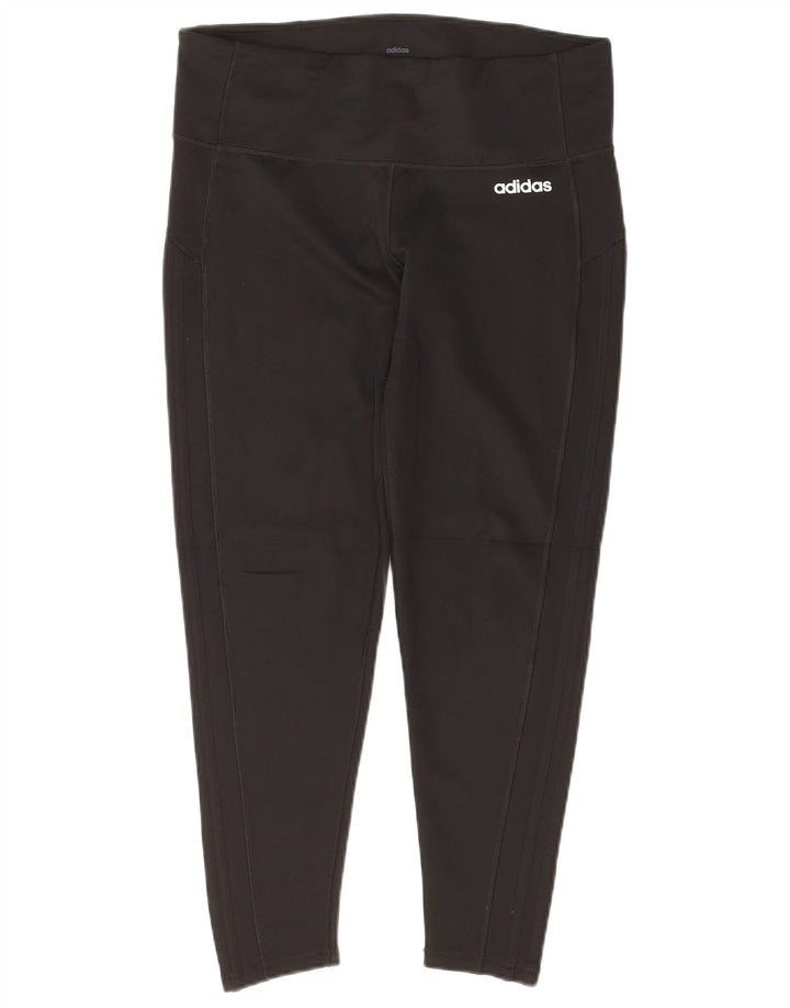 Женские укороченные леггинсы ADIDAS Climalite UK 16/18, большой черный полиэстер