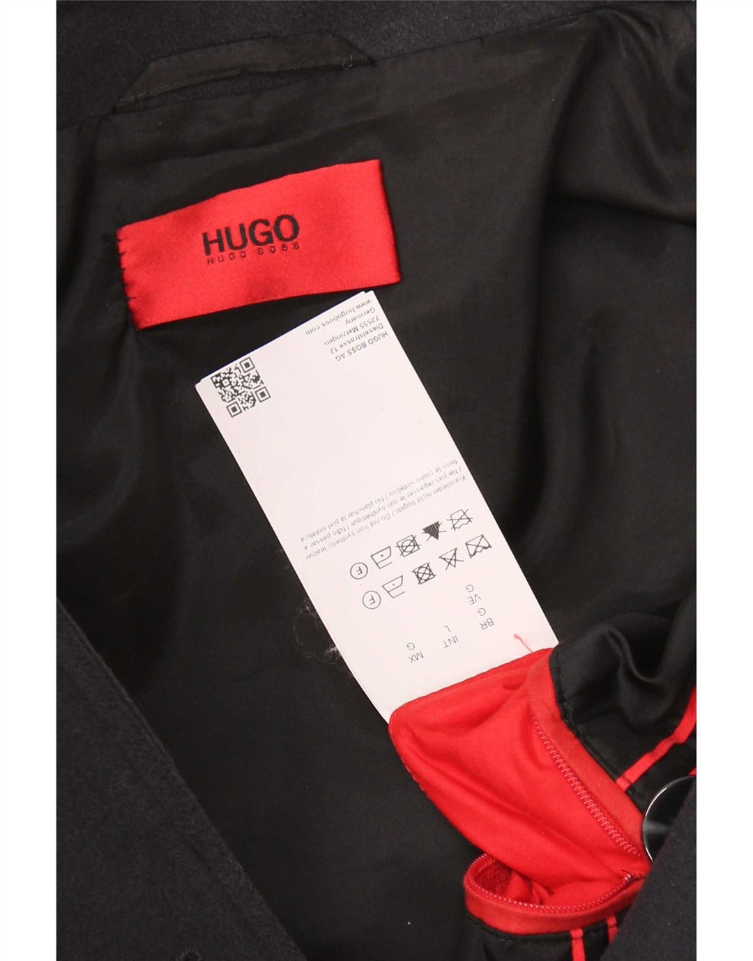 Мужское полупальто Hugo Boss UK 40, темно-синее, из натуральной шерсти