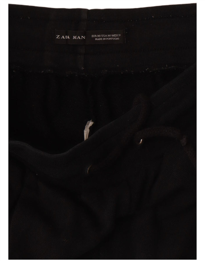Мужские спортивные шорты-бермуды Zara среднего размера, черные