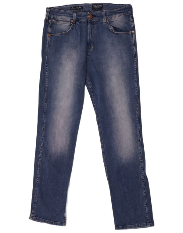 Мужские прямые джинсы Wrangler Greensboro W33 L32, синий хлопок