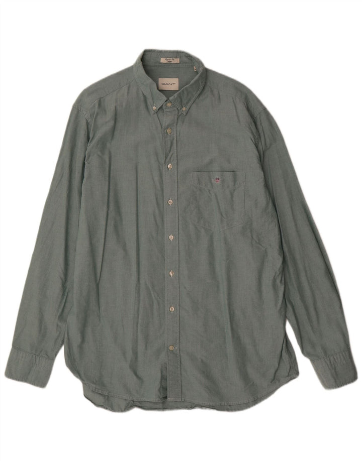 Мужская рубашка стандартного кроя Gant, размер 45/46, 2XL, зеленый хлопок
