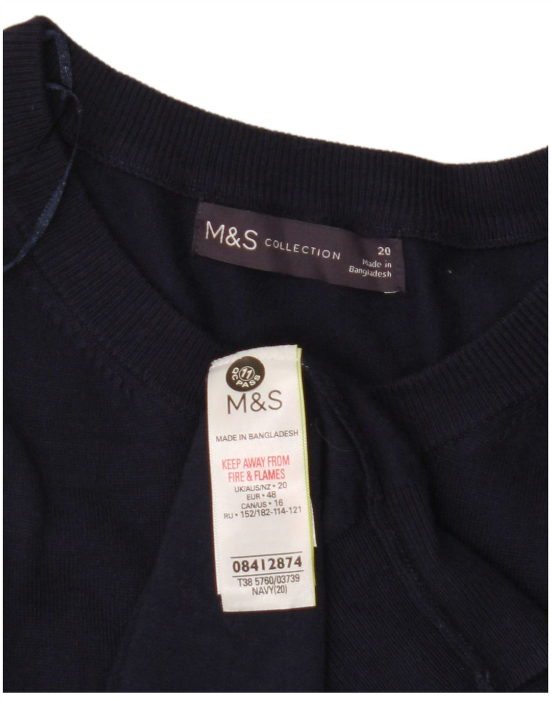 Женский укороченный кардиган MARKS & SPENCER UK 20 2XL Темно-синий из вискозы