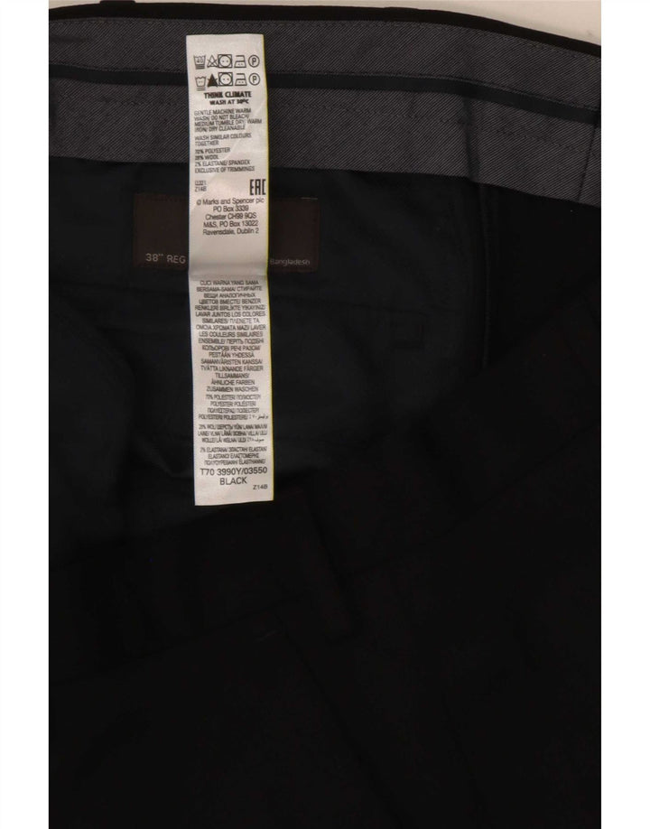 Мужские классические брюки Marks & Spencer W38 L31, черный полиэстер