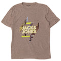 Мужская футболка с рисунком Jack & Jones, хлопковый топ среднего серого цвета