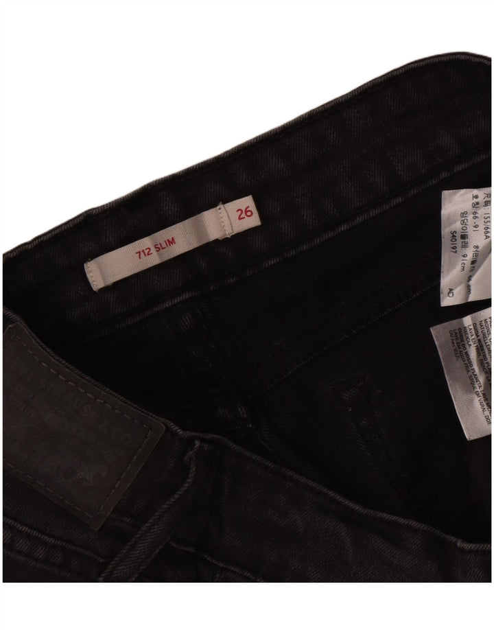 Женские узкие джинсы Levi's 712 W26 L29, черный хлопок