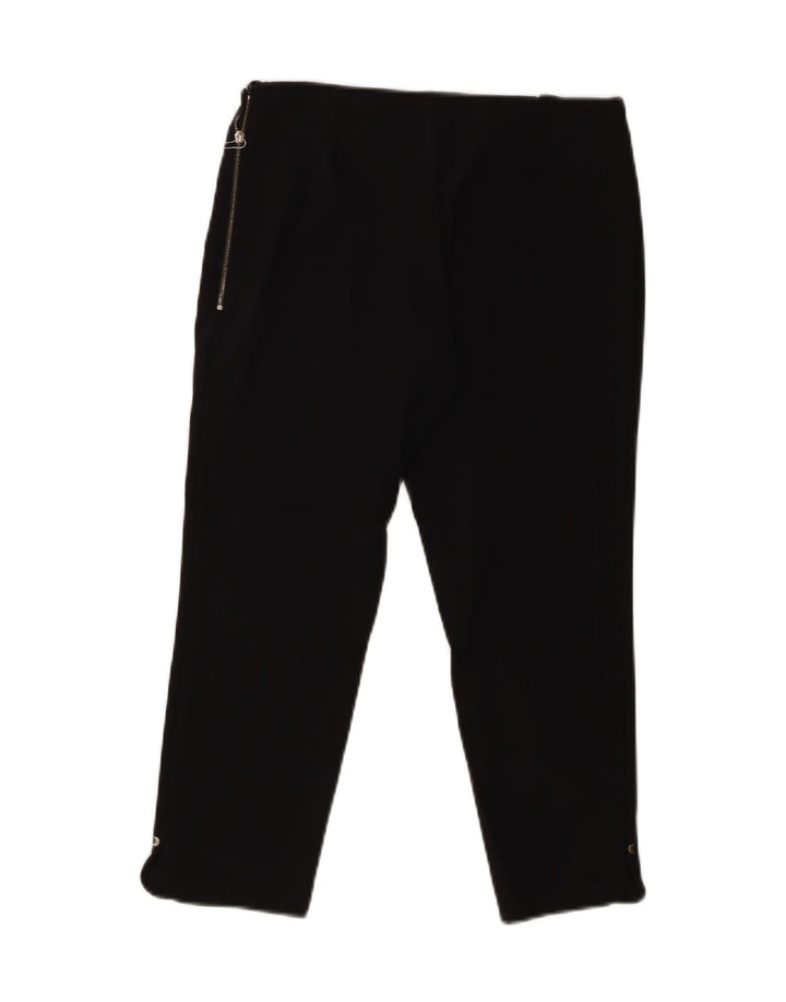 ELISABETTA FRANCHI Womens Capri Trousers EU 40 Medium W30 L21 Black