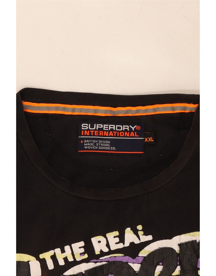 SUPERDRY Мужская футболка с рисунком 2XL, черная