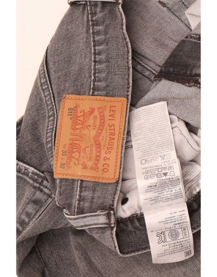 Мужские джинсы Levi's 511 Slim W33 L32 Серые хлопковые