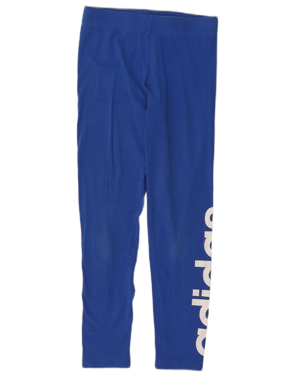 Женские леггинсы с рисунком Adidas UK 8/10, маленькие синие, хлопок