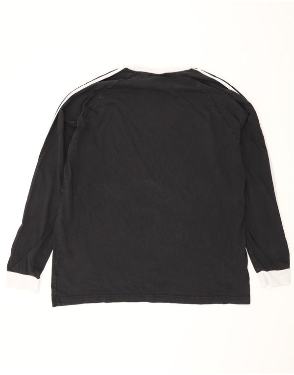 Мужской топ Adidas с длинным рукавом XL, черный, хлопок с цветными блоками