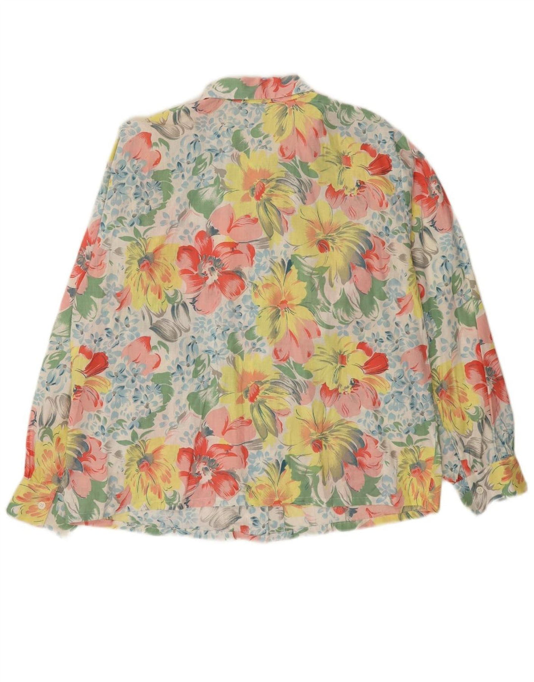 VINTAGE Womens Shirt EU 46 XL Multicoloured Floral Cotton