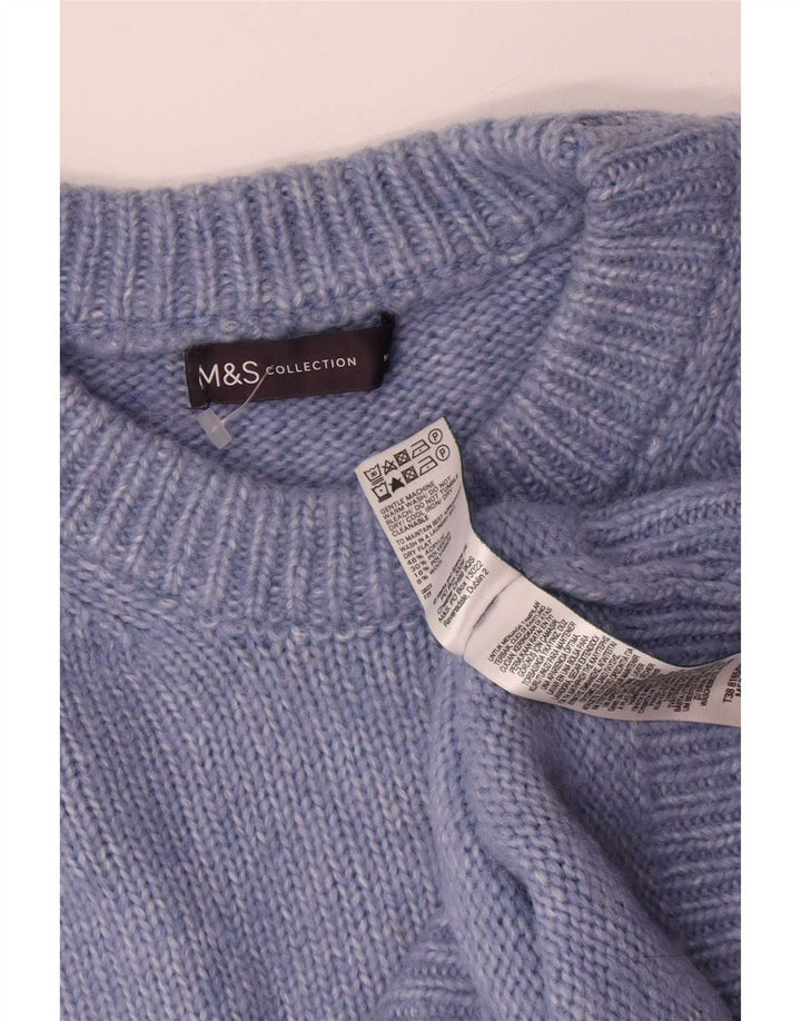 Женский свободный джемпер с круглым вырезом Marks & Spencer, Великобритания 14, средний синий