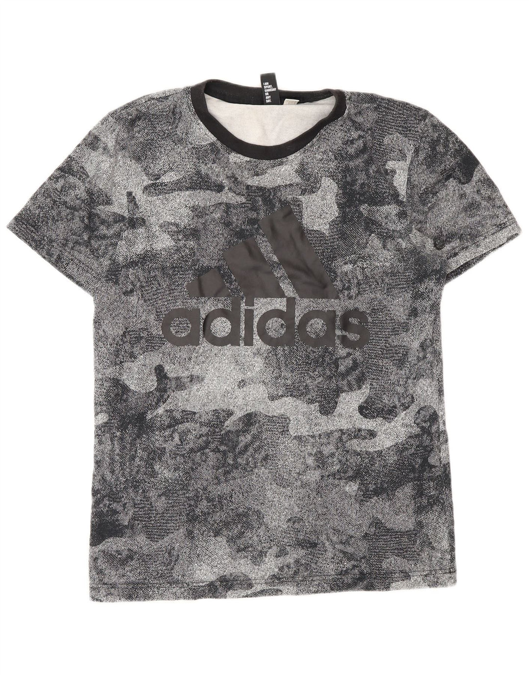 Мужская футболка Adidas с рисунком, средний серый камуфляж