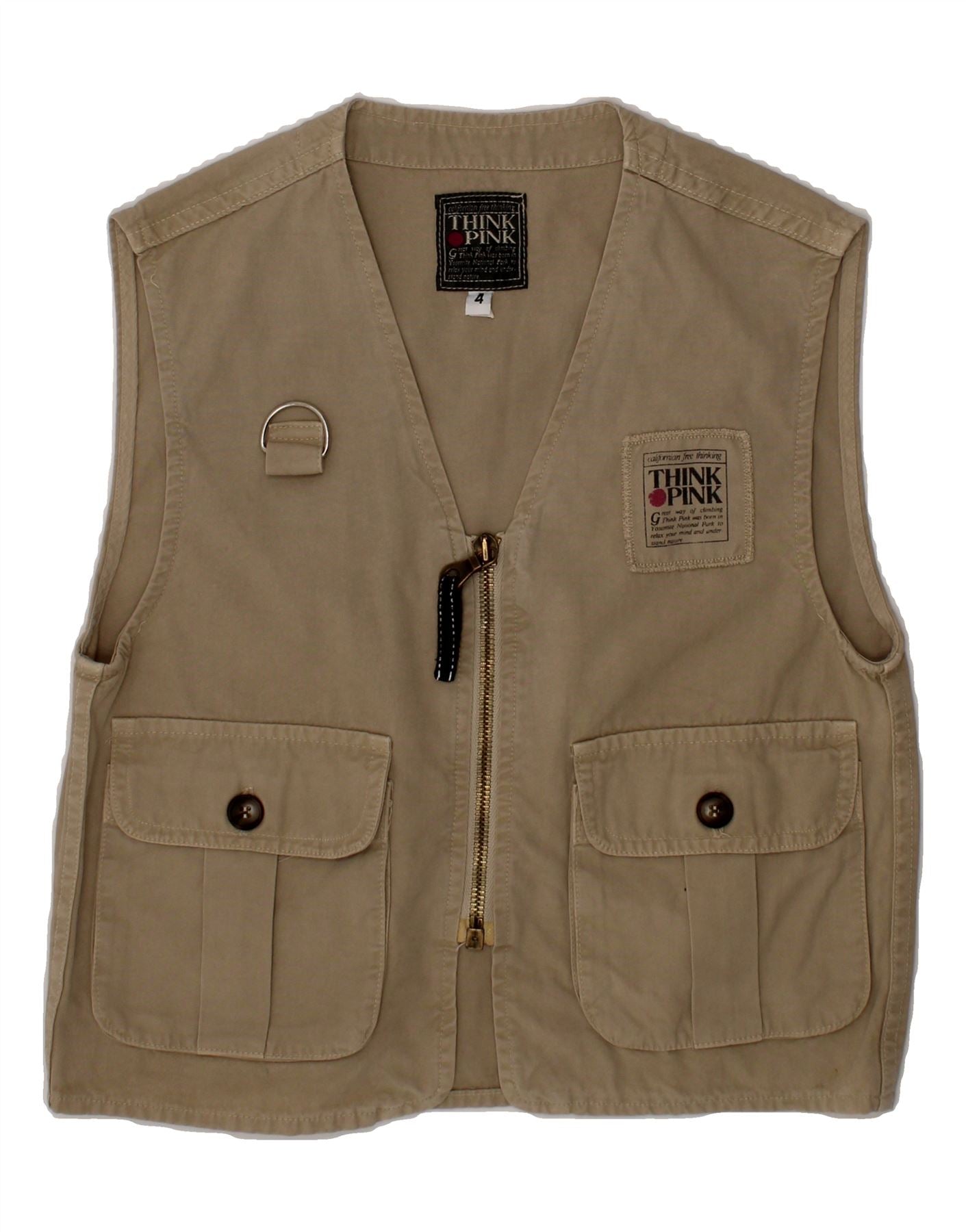 THINK PINK Girls Gilet 3-4 Years Beige Cotton Vintage Think Pink and Second-Hand Think Pink from Messina Hembry 