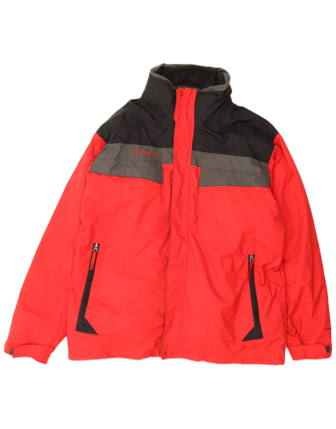 Мужская ветровка Columbia Interchange UK 42 XL, красная с цветными блоками