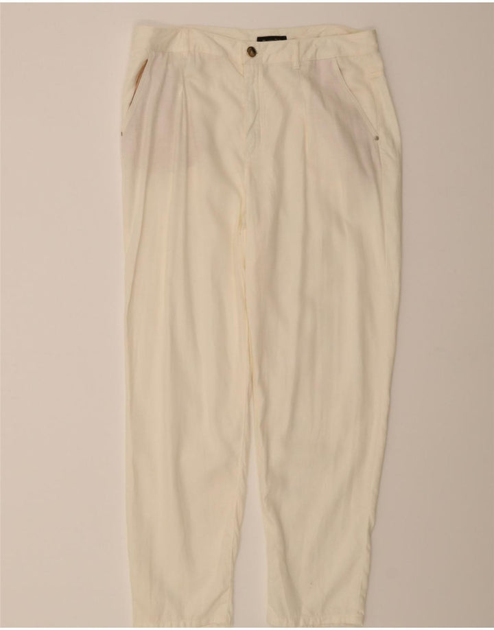 MASSIMO DUTTI Womens Slim Chino Trousers US 12 Large W34 L29 White Vintage Massimo Dutti and Second-Hand Massimo Dutti from Messina Hembry 