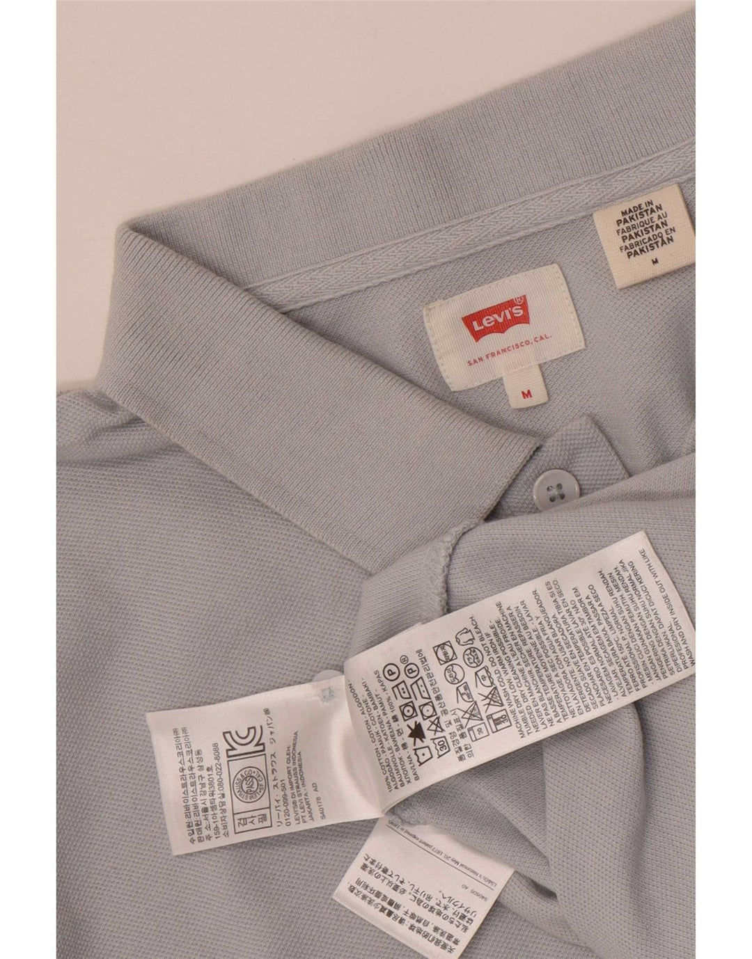 Мужская рубашка-поло Levi's из хлопка среднего синего цвета