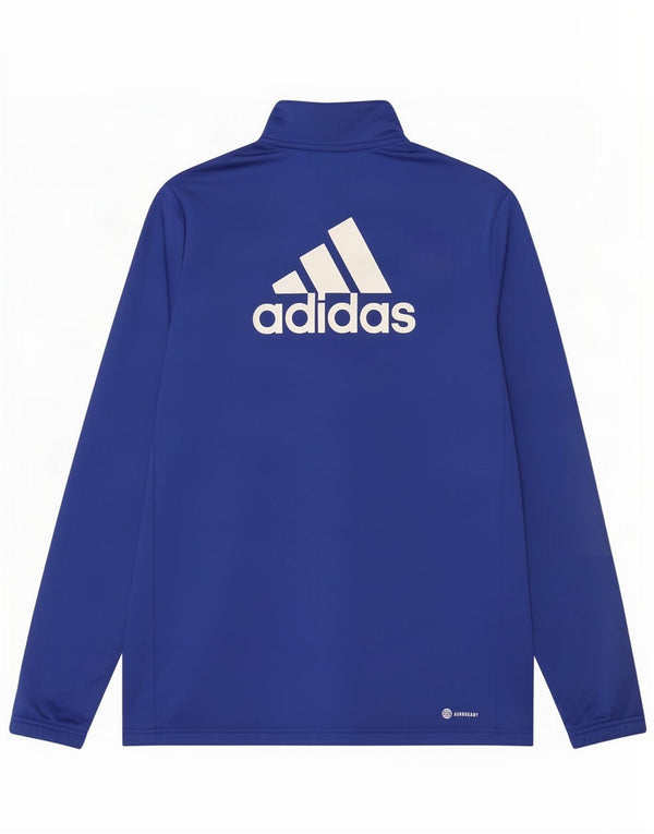 Спортивный костюм Adidas для мальчиков с графическим рисунком, верхняя куртка 15-16 лет, синий полиэстер
