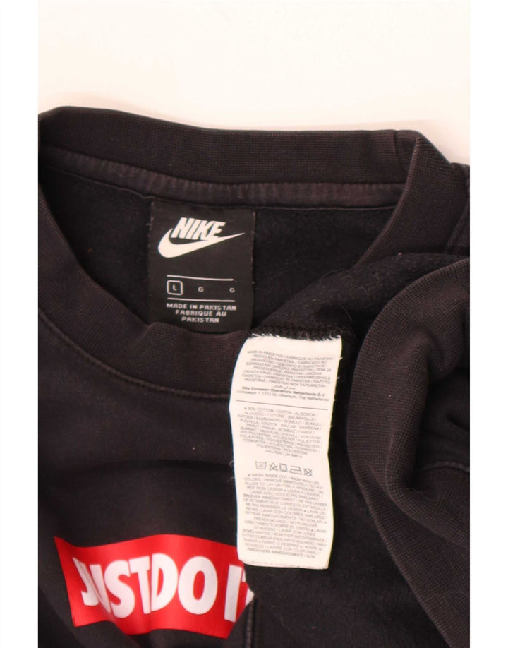 Мужской свитер с рисунком Nike, большой черный хлопковый джемпер