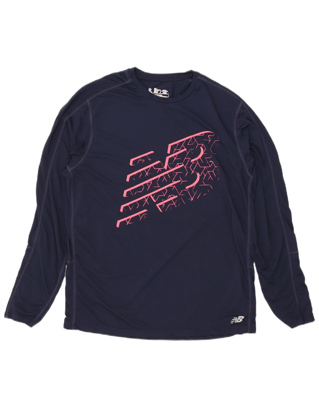 Мужской топ с рисунком New Balance, большой темно-синий полиэстер с длинными рукавами