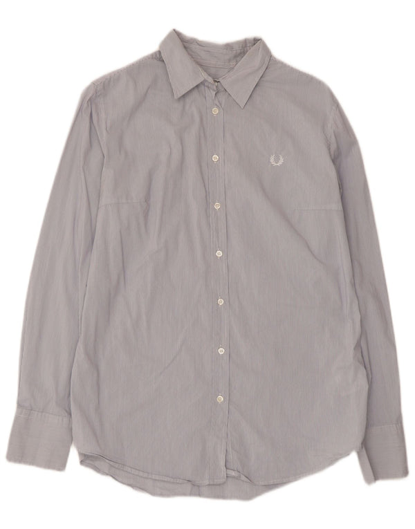 FRED PERRY Женская рубашка UK 18 XL, синяя хлопковая полоска