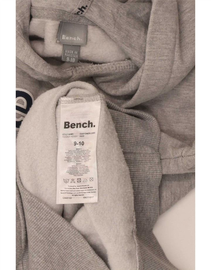 Джемпер с капюшоном Bench для мальчиков с рисунком, 9–10 лет, серый хлопок