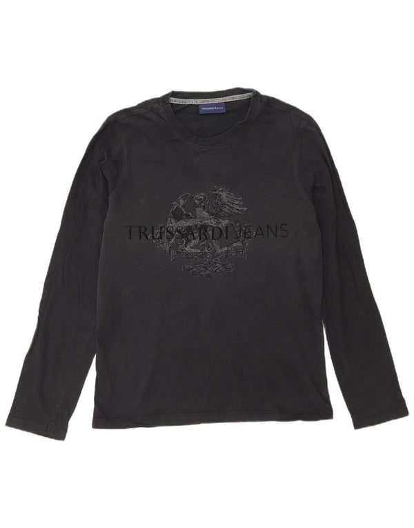 Мужские джинсы Trussardi с длинным рукавом и рисунком, маленький черный