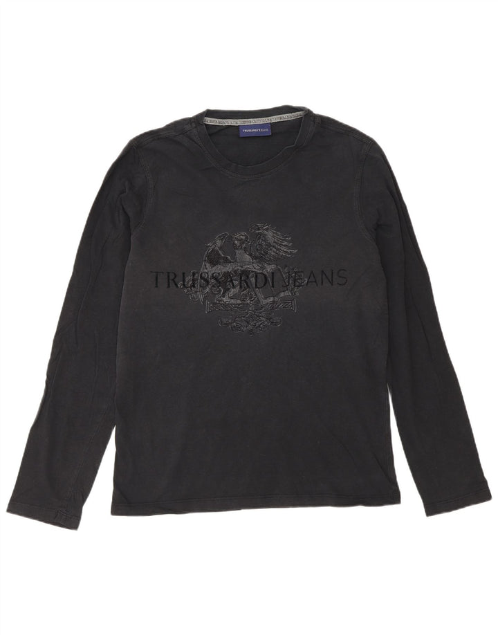 Мужские джинсы Trussardi с длинным рукавом и рисунком, маленький черный