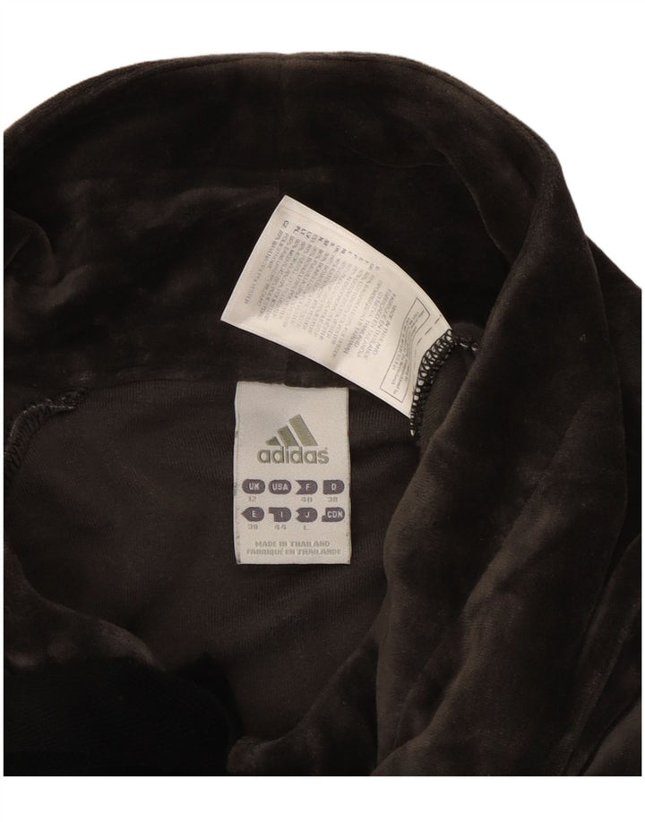 Женский бархатный спортивный костюм ADIDAS, верхняя куртка UK 12, средний серый хлопок