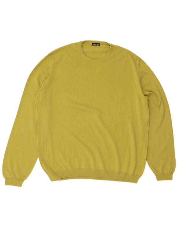 Мужской джемпер с круглым вырезом Massimo Dutti XL, зеленый хлопок
