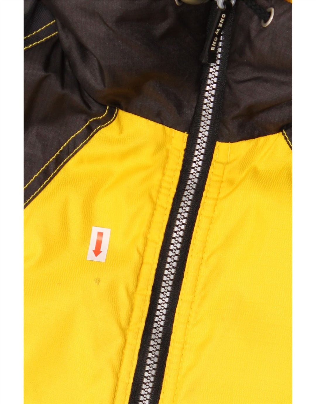 ONE BY ONE Mens Windbreaker Jacket UK 40 Large Yellow Colourblock Vintage One By One and Second-Hand One By One from Messina Hembry 