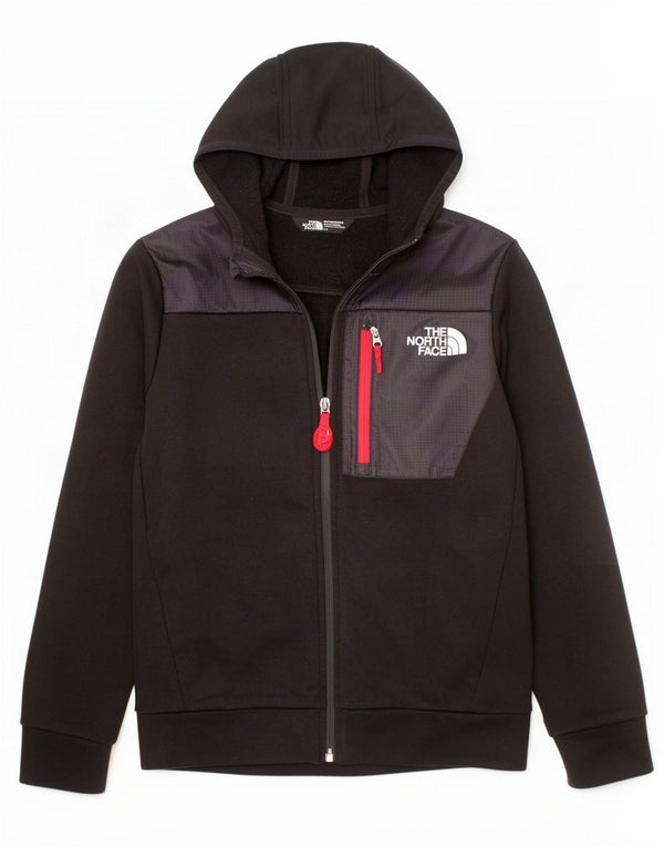 The North Face Boys Zip Hoodie Sweater 11-12 Years Large Black Polyester