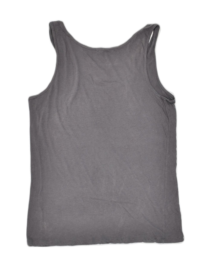 J. CREW Womens Graphic Vest Top UK 12 Medium Grey Cotton | Vintage J. Crew | Thrift | Second-Hand J. Crew | Used Clothing | Messina Hembry 