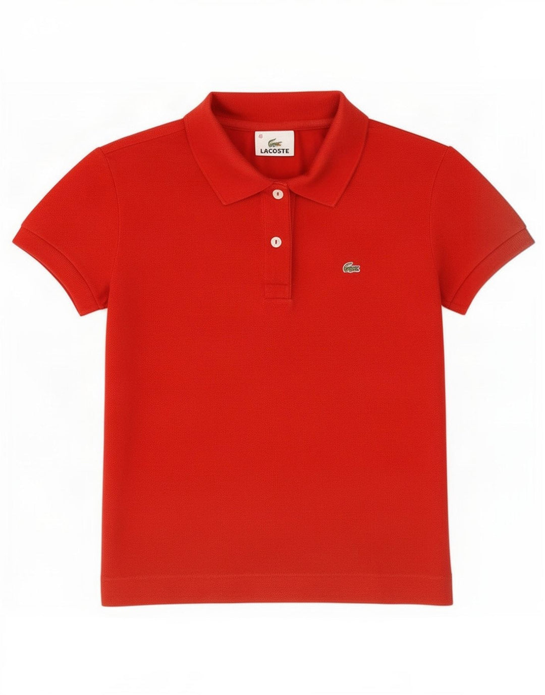 Женская рубашка-поло Lacoste, размер 40, средний красный хлопок, размер 40