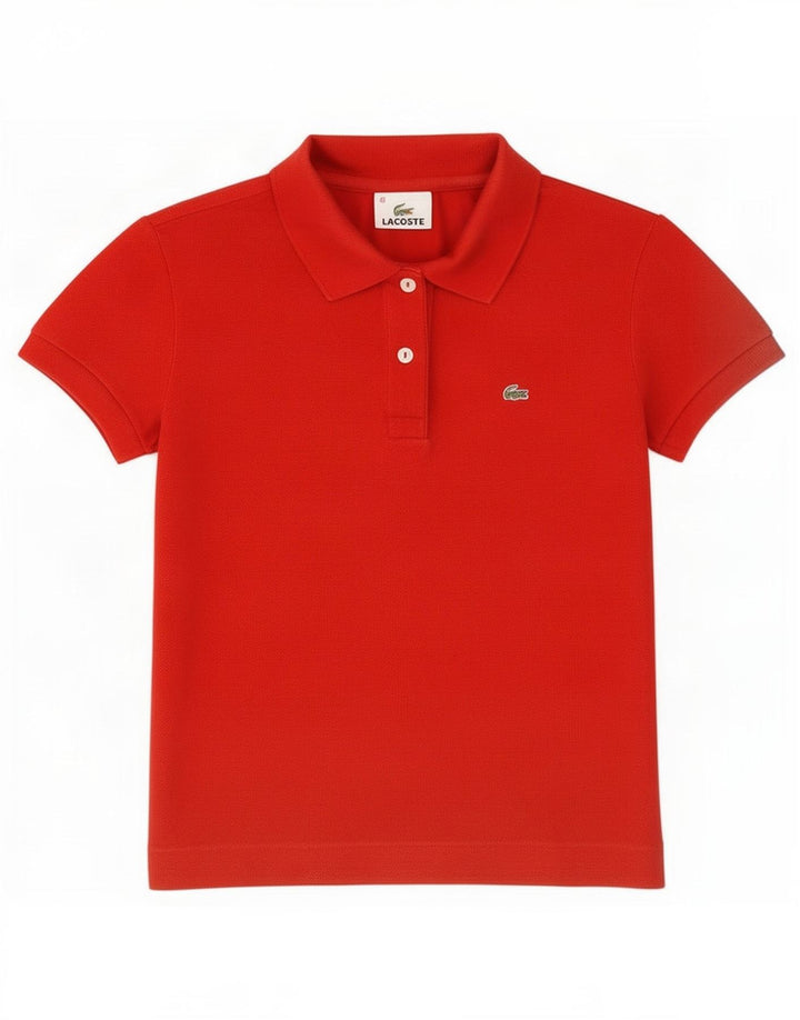 Женская рубашка-поло Lacoste, размер 40, средний красный хлопок, размер 40