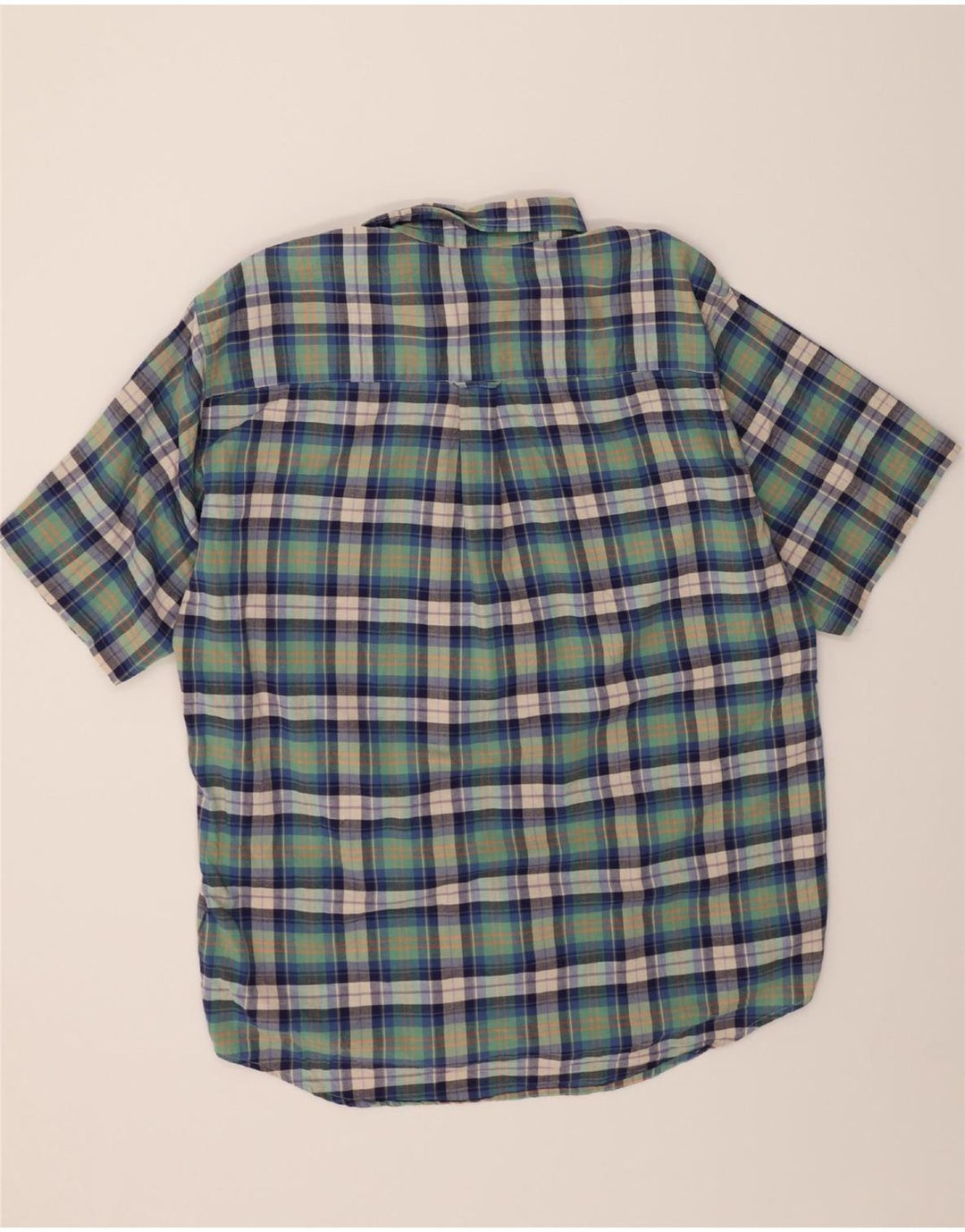 IZOD Mens Short Sleeve Shirt Large Blue Check Cotton Vintage Izod and Second-Hand Izod from Messina Hembry 
