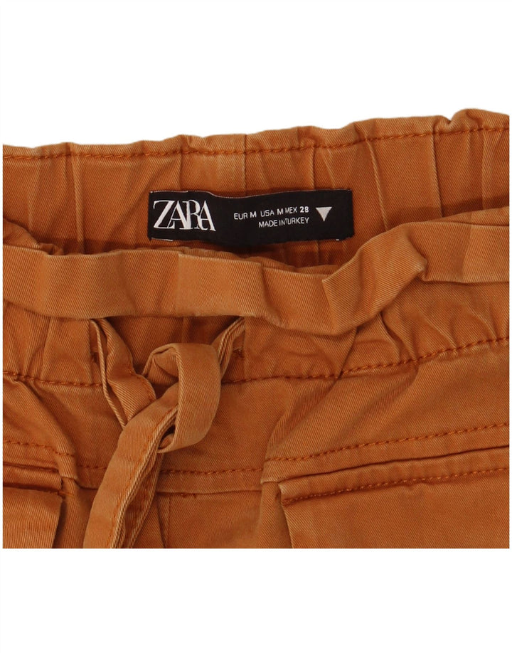 Женские шорты с высокой талией Zara Medium W28 Коричневые