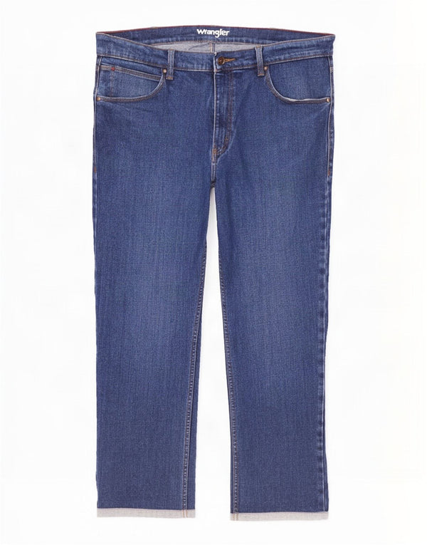 Мужские подлинные прямые джинсы Wrangler Regular W38 L30, синий хлопок