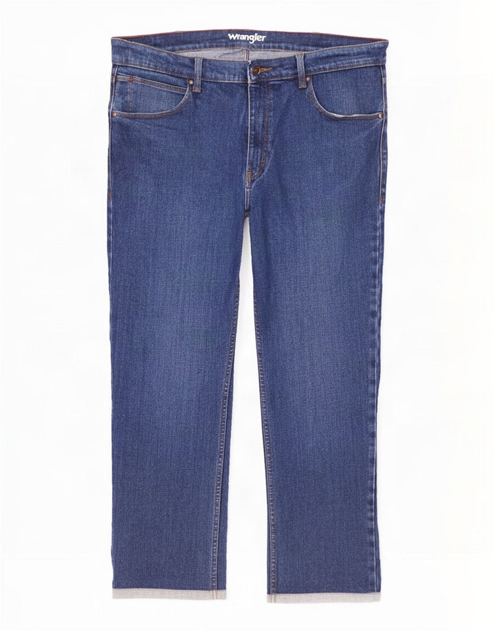 Мужские подлинные прямые джинсы Wrangler Regular W38 L30, синий хлопок