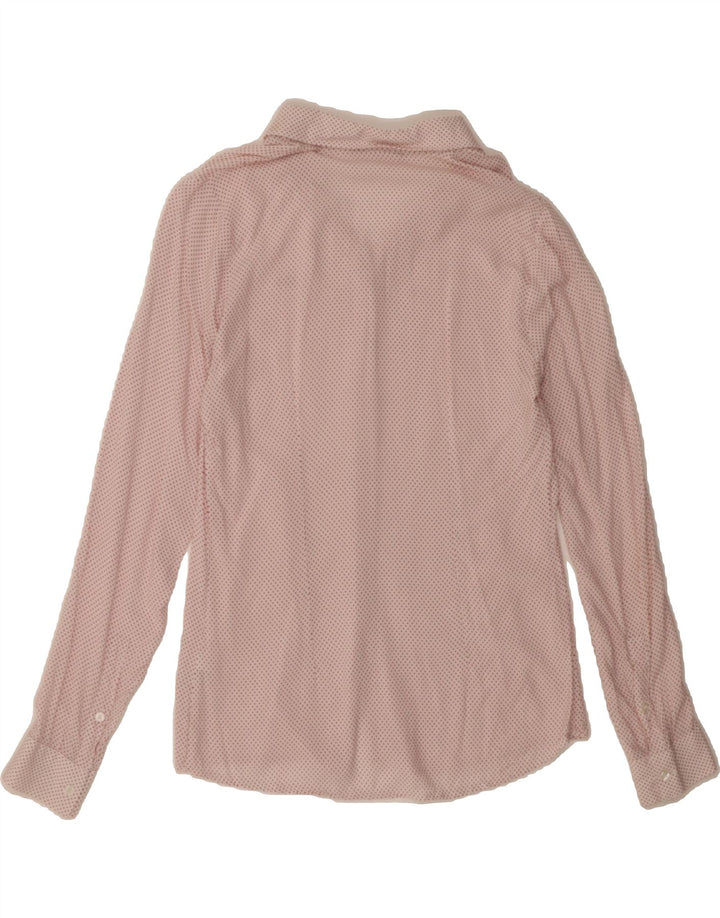 LACOSTE Womens Abstract Pattern Shirt Size 36 Small Red Viscose Vintage Lacoste and Second-Hand Lacoste from Messina Hembry 