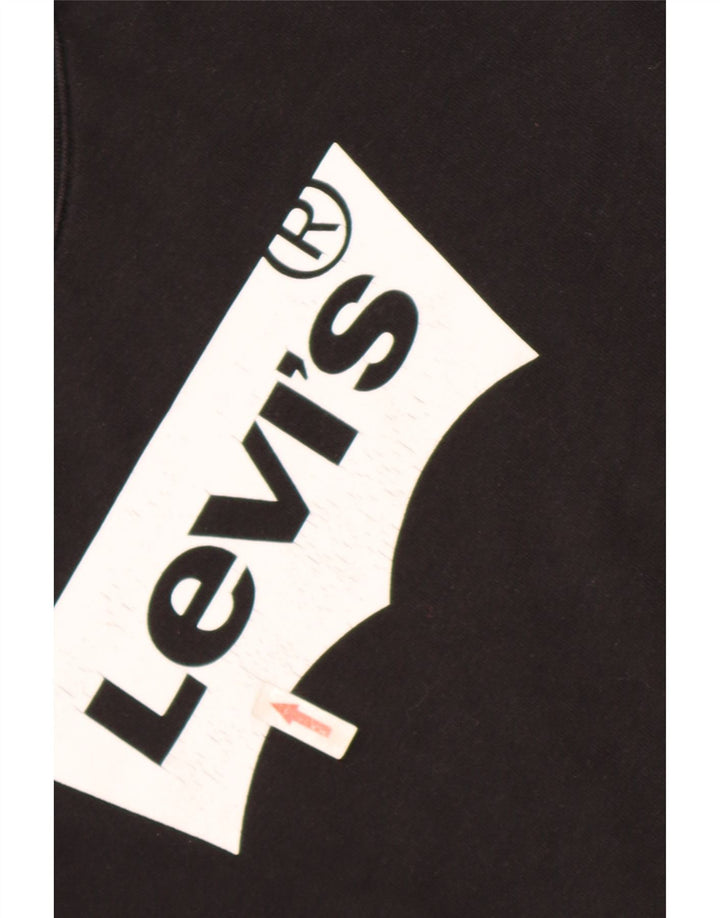Женский джемпер оверсайз с рисунком Levi's, размер UK 10, маленький, черный, хлопок