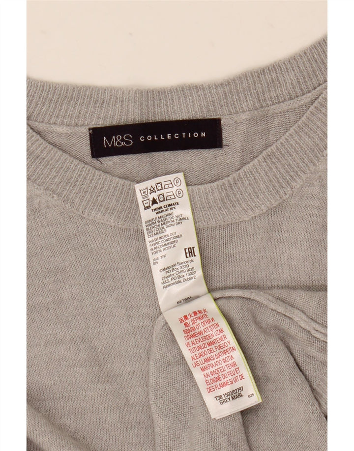 Женский джемпер с вырезом «лодочка» Marks & Spencer UK 12, средний серый акрил