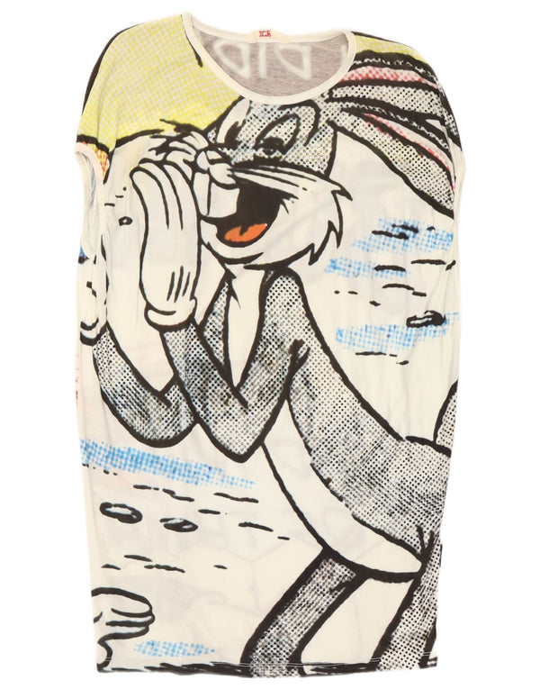 Женское платье-футболка с рисунком Bugs Bunny Iceberg, Великобритания 12, средний белый цвет с рисунком мультфильма