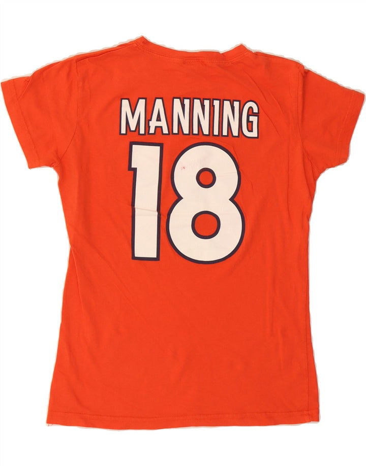 NFL Womens Graphic T-Shirt Top UK 12 Medium Orange Cotton Vintage NFL and Second-Hand NFL from Messina Hembry 